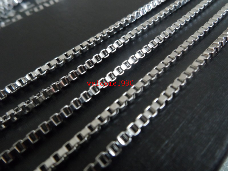 10pcs Lot in stock Stainless Steel silver Box Chain Necklace 2.4mm 24” in bulk