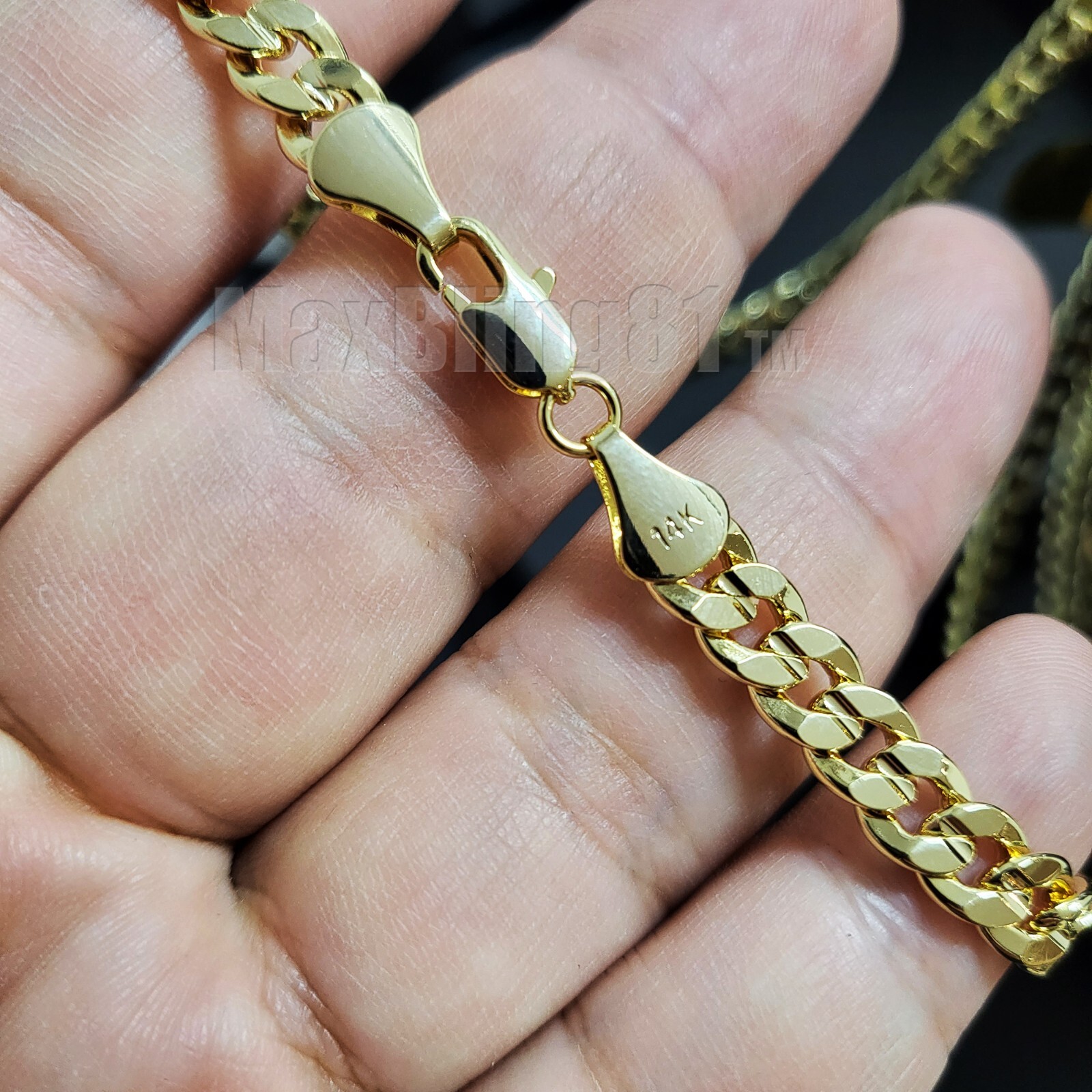 Hip Hop Premium 14K Stamped Gold plated 4~10mm Brass Miami Cuban Chain Necklace