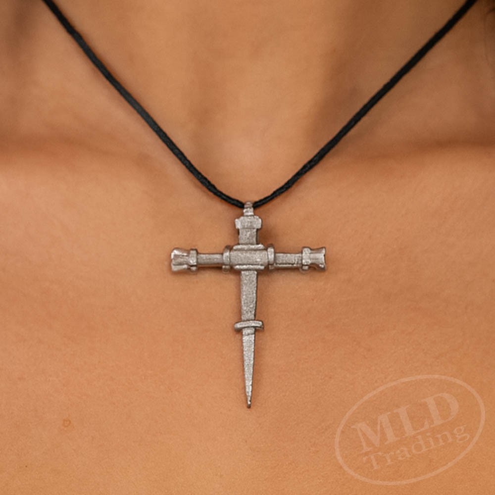 Horseshoe Nail Cross Pendant Necklace For Women | Zinc Alloy | 22″ Nylon Cord