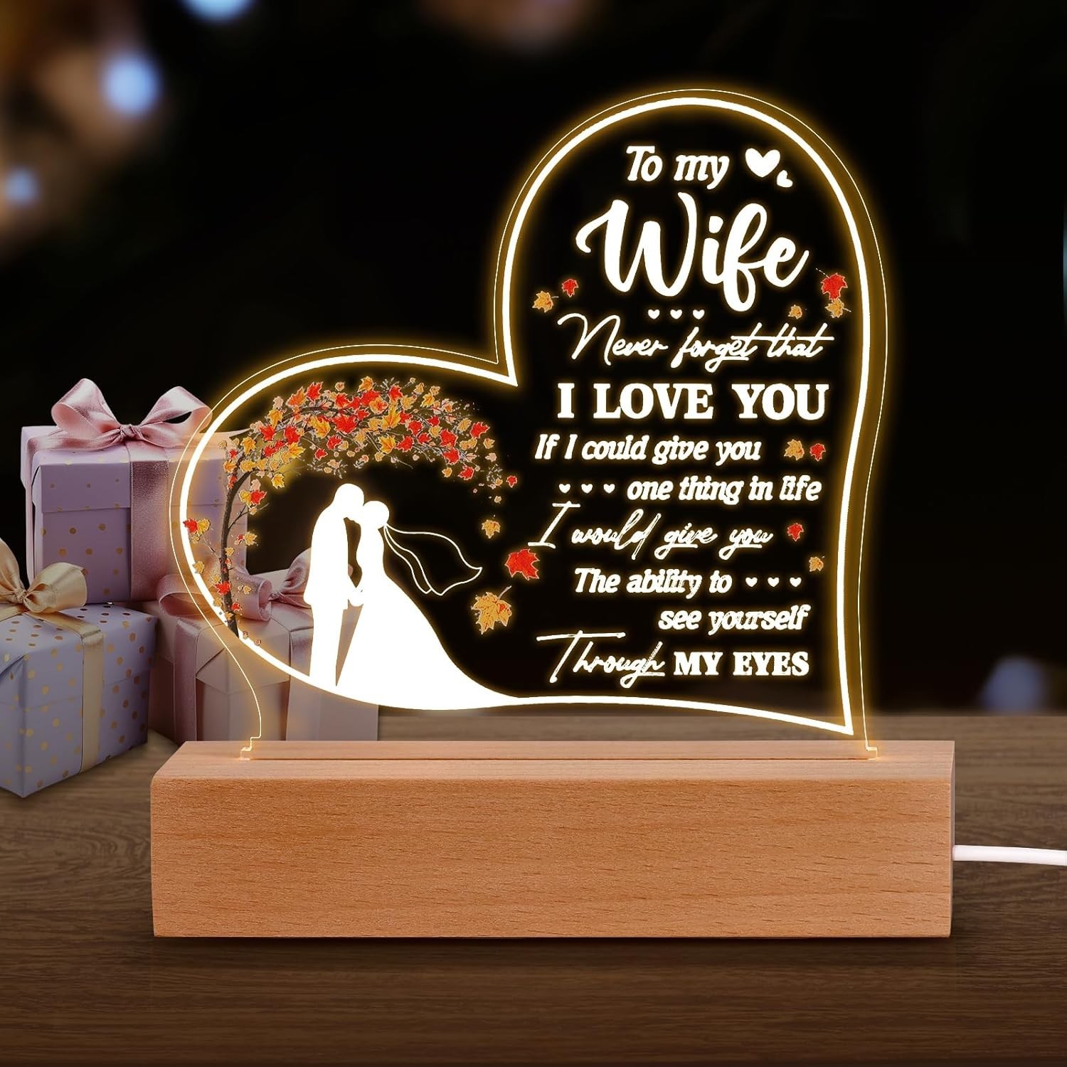 To My Wonderful Wife Valentine Gifts For Her Birthday Anniversary Present Love