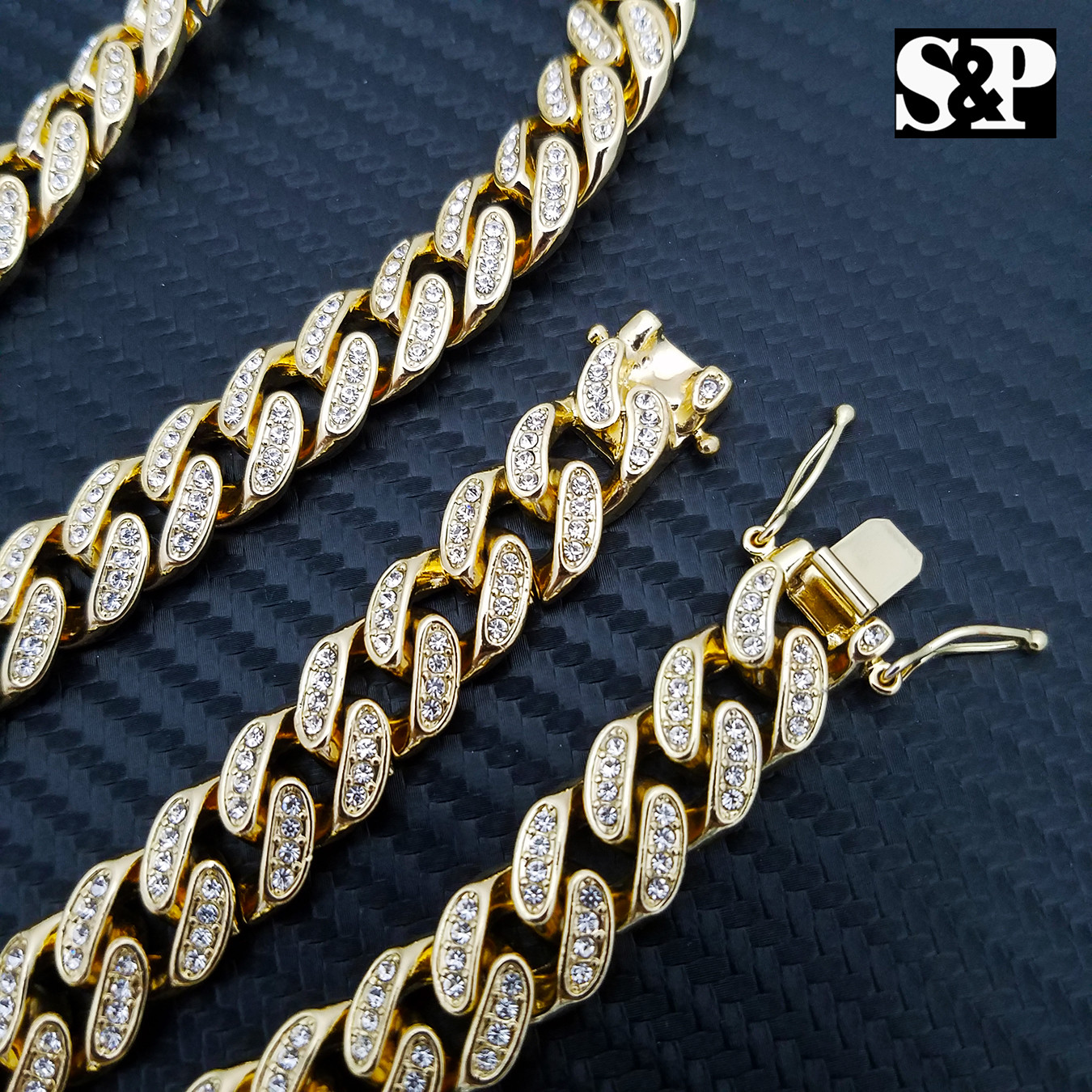 Hip Hop Wu Tang Pendant & 16″ 18″ 20″ 24″ Full Iced Cuban Chain Bling Necklace