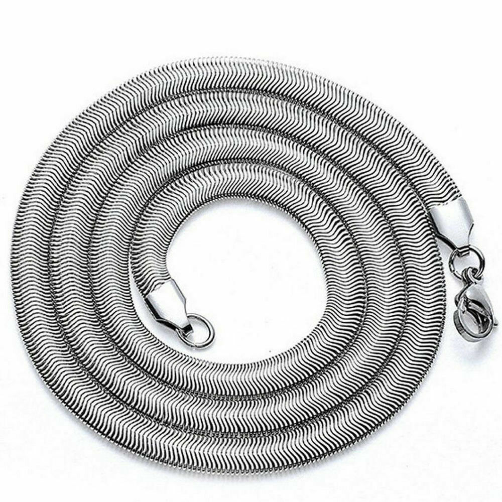 Elegant 925 Sterling Silver New Fashion Jewelry Snake Chain Charm 24″ Necklace