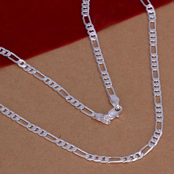 16″ – 30″ Mens Womens 925 Sterling Silver 4mm Figaro Link Chain Necklace #N153