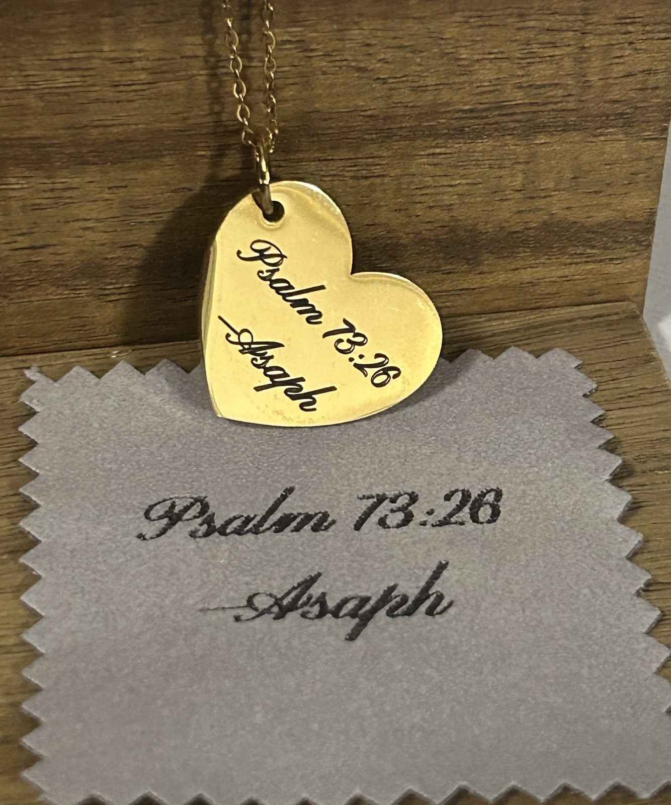 Custom Heart Text Necklace- Personalized Engraved Pendant Stainless Steel gold