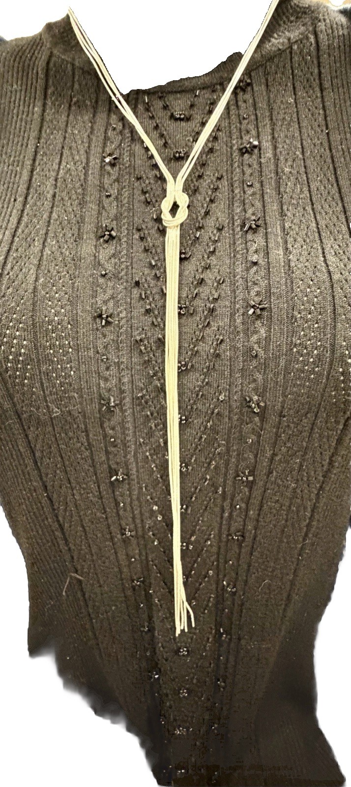 Silver-Tone Multiple Strand Y Style Knot Necklace, Layering Necklace
