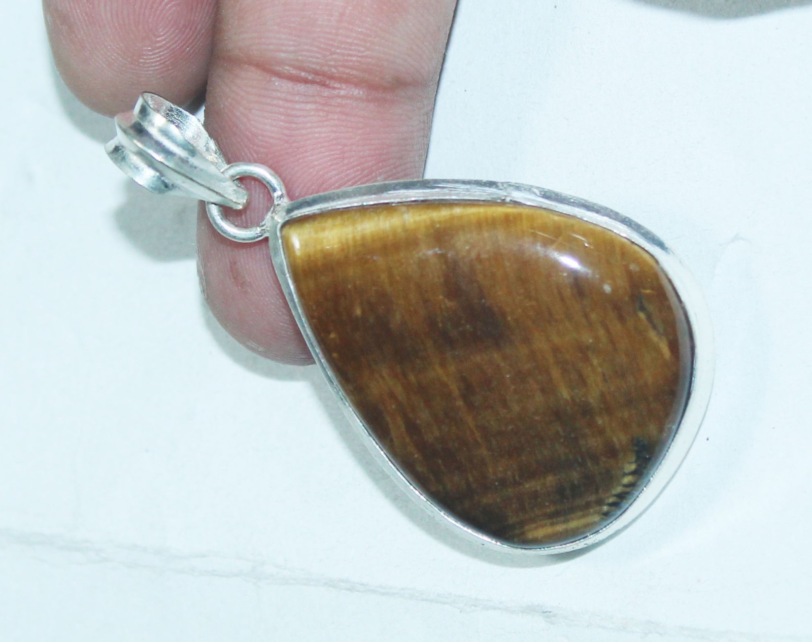 Tiger Eye Pear Shape Handmade Gemstone Pendant Jewelry Pendant Size 1.5 Inches