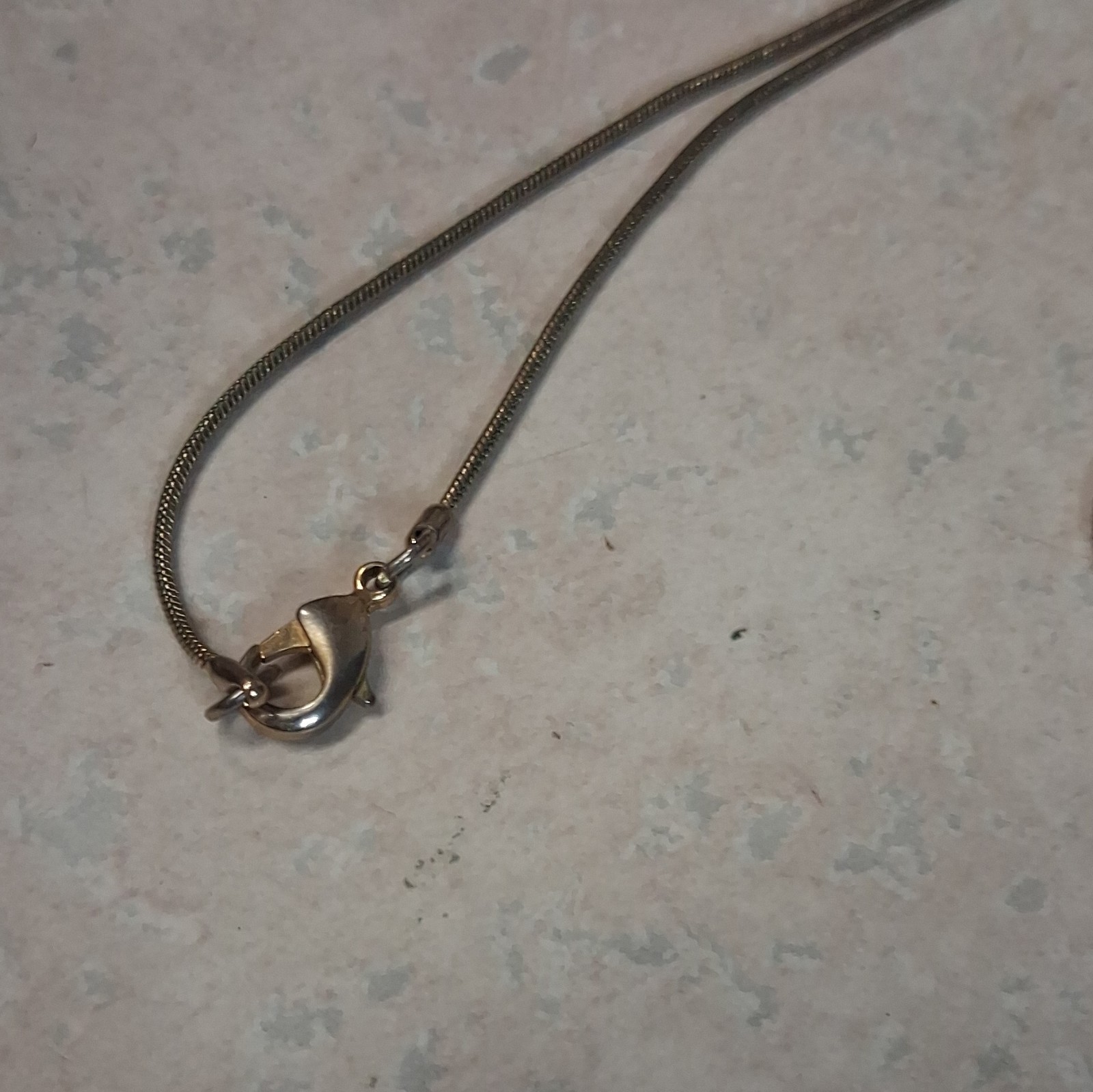Silver Tone Heart Charm Pendant Necklace w/ Clear Pavé Crystal, Snake, Lobster