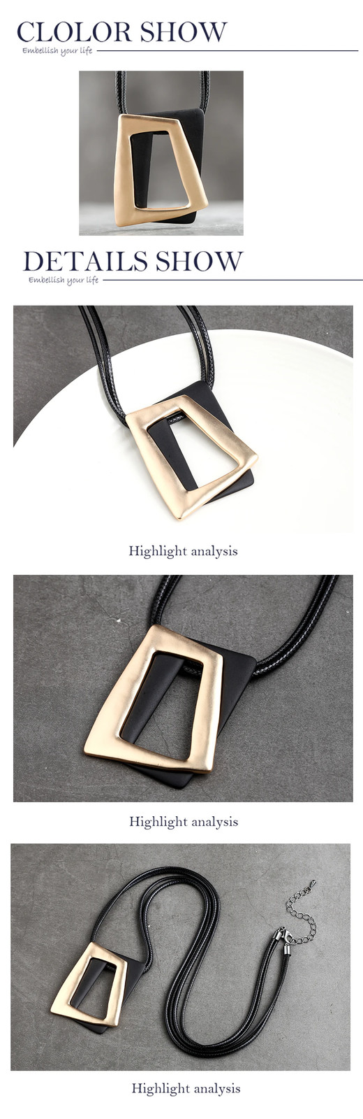 2023 Sweater Chain Long Necklace Trendy Zinc Alloy Metal Gold Color Necklaces