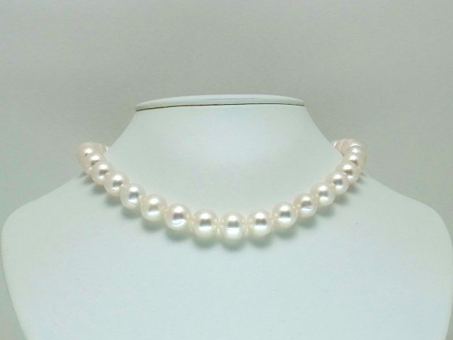 Genuine Lake Water Pearl Necklace Large Beads 10.0-12.0mm 41cm From Japan