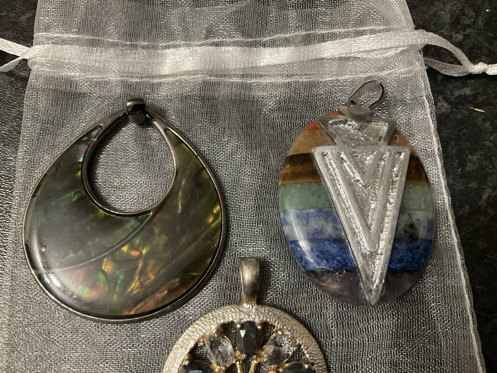 Mixed Lot Of of 6 Preloved Pendants, Various Materials, No Chains