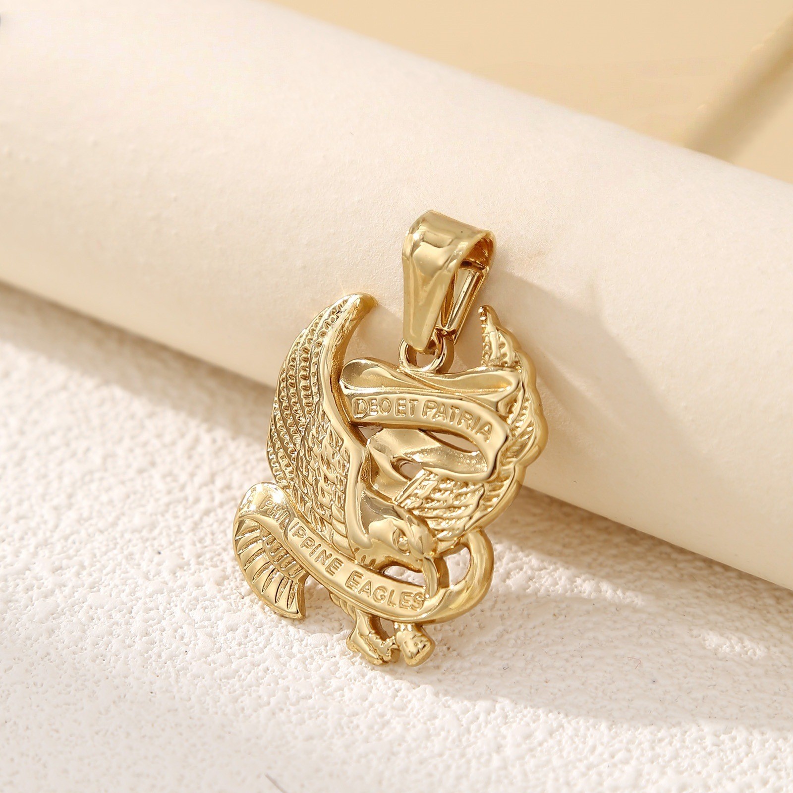 Motorcycle Biker Eagle Men’s Necklace Vintage Stainless Steel Eagle Pendant Link