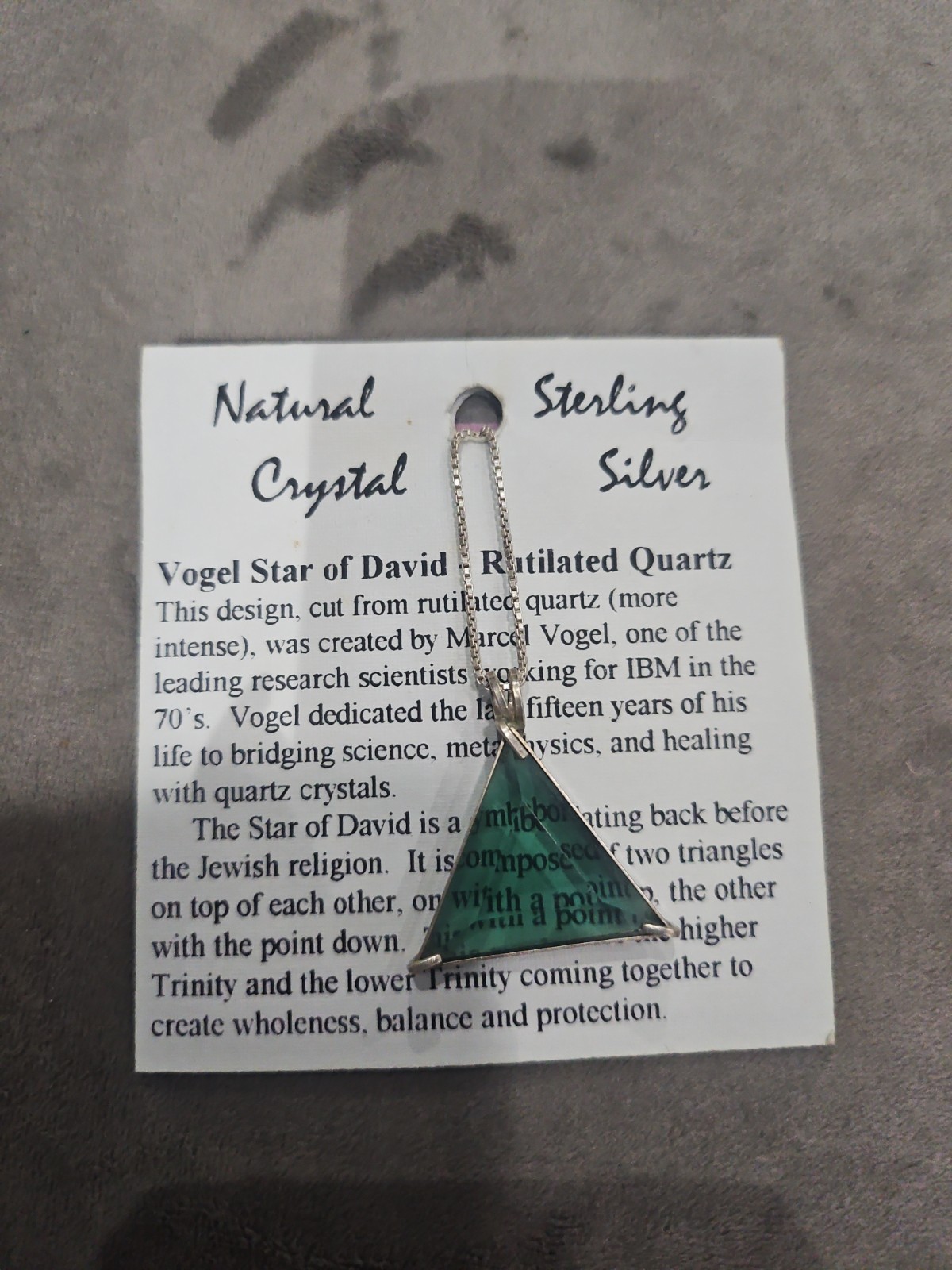 ANGEL AURA STAR OF DAVID VOGEL CRYSTAL PENDANT