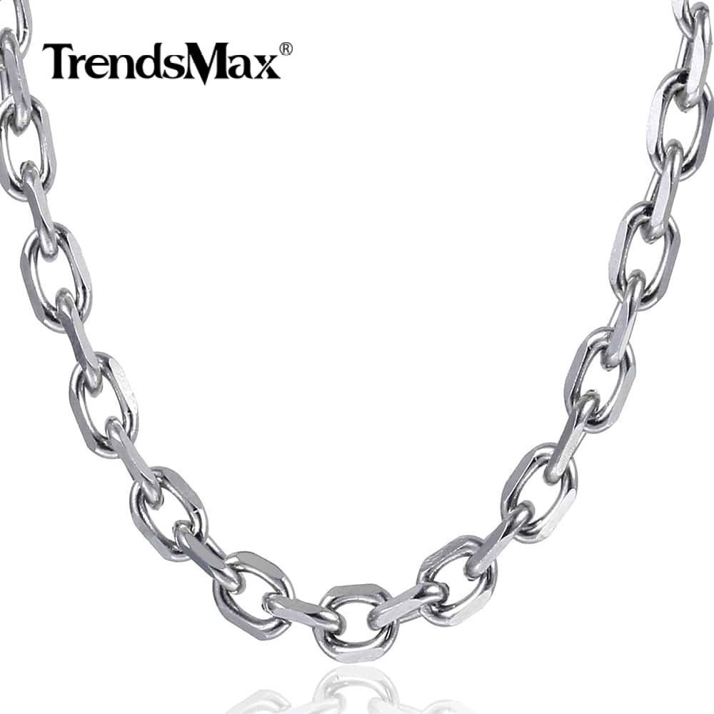 USA 2mm Mens Cable Rolo Link Silver Stainless Steel Necklace Chain 18-28″