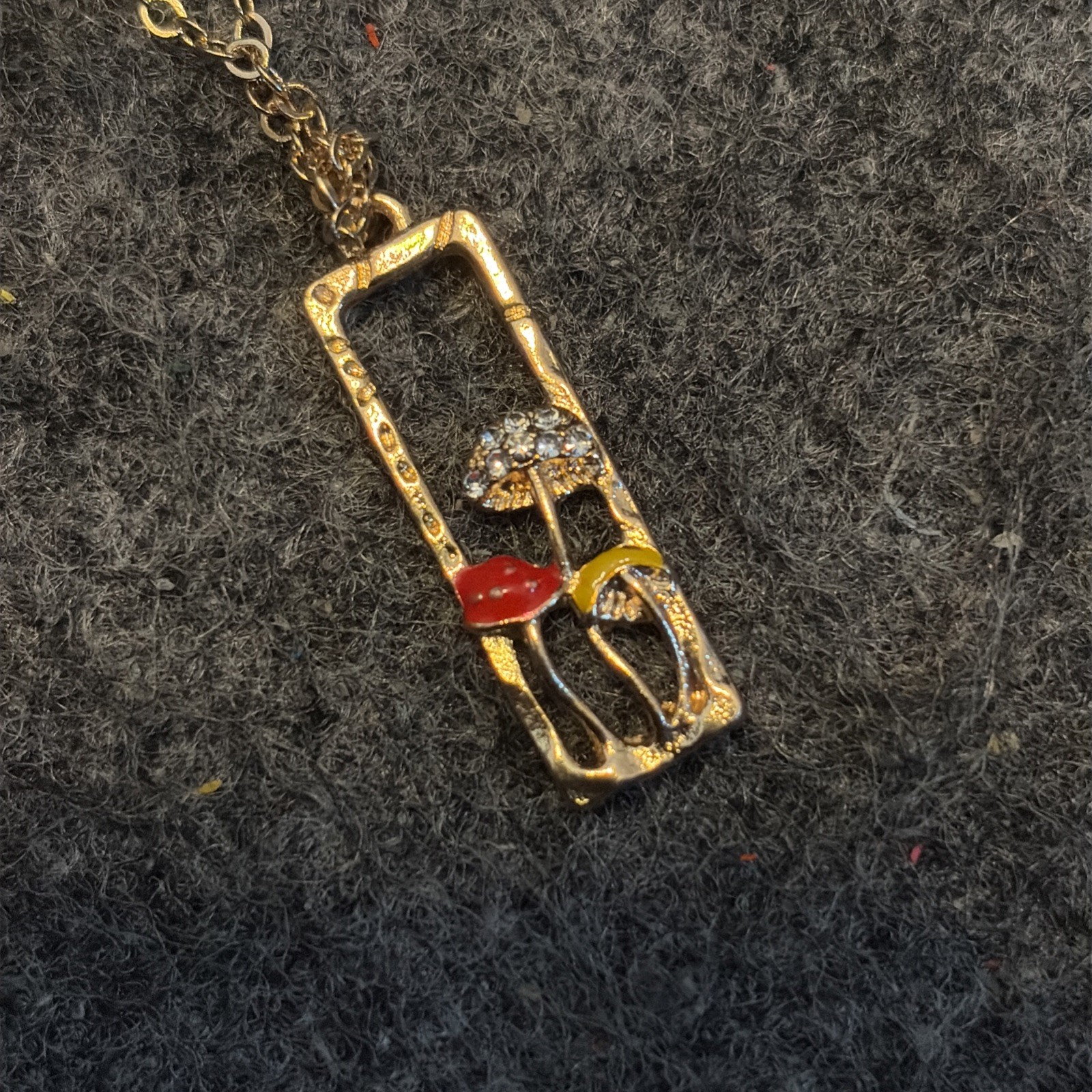 Mushroom Necklace Boho Jewelry for Gift, Gold Mushroom Pendant, Hippie