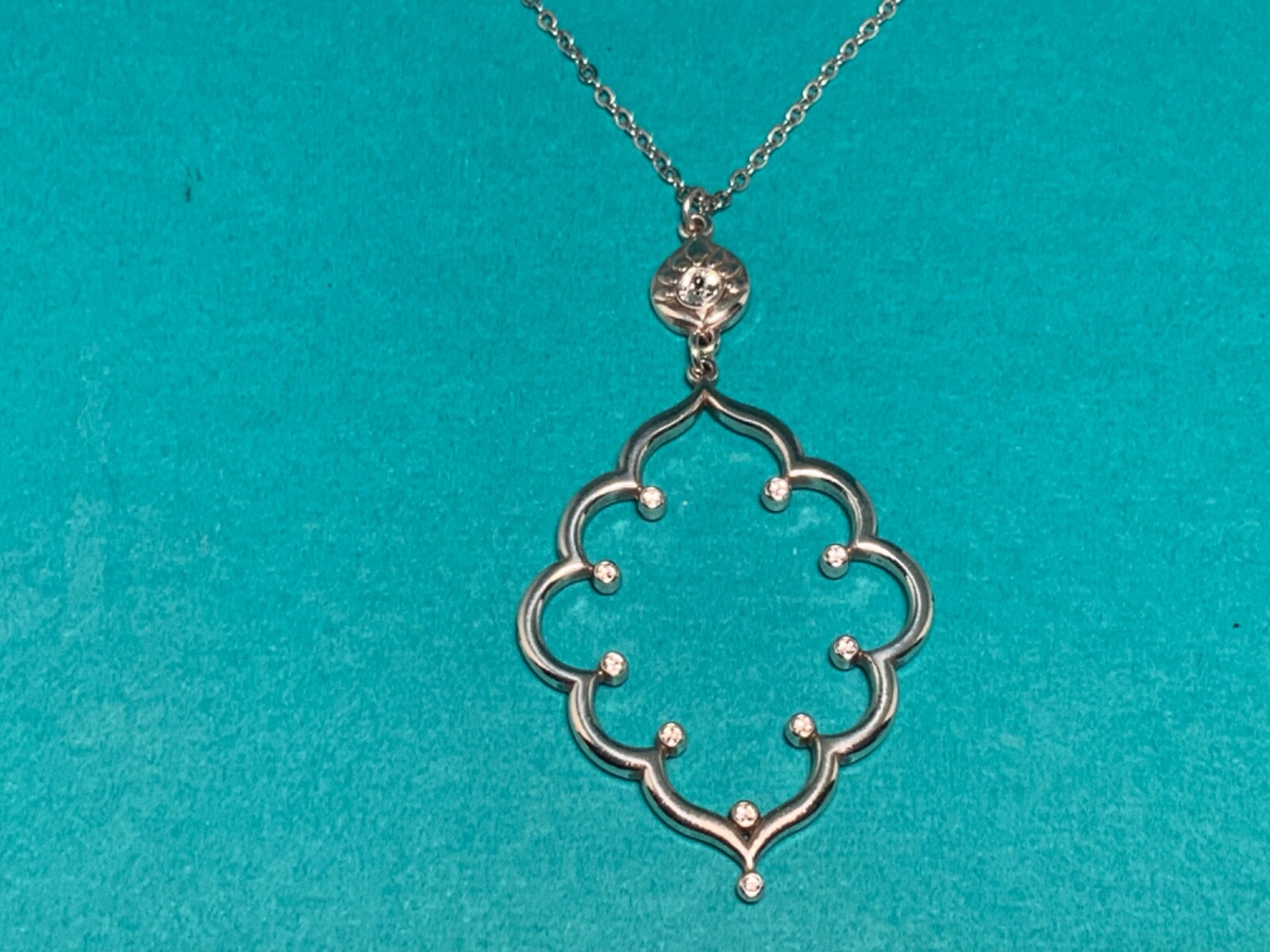 🌸 BRIGHTON Silver Crystal “Lotus” Reversible 16- 19” Necklace (N32) NWT 🌸