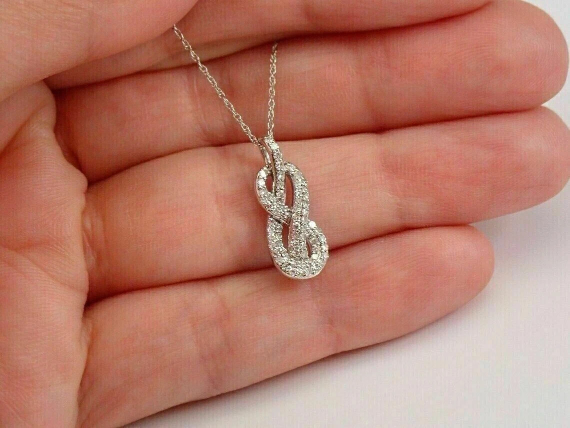 2Ct Round Cut Lab Created Diamond Pretty Infinity Pendent 14K White Gold Plated