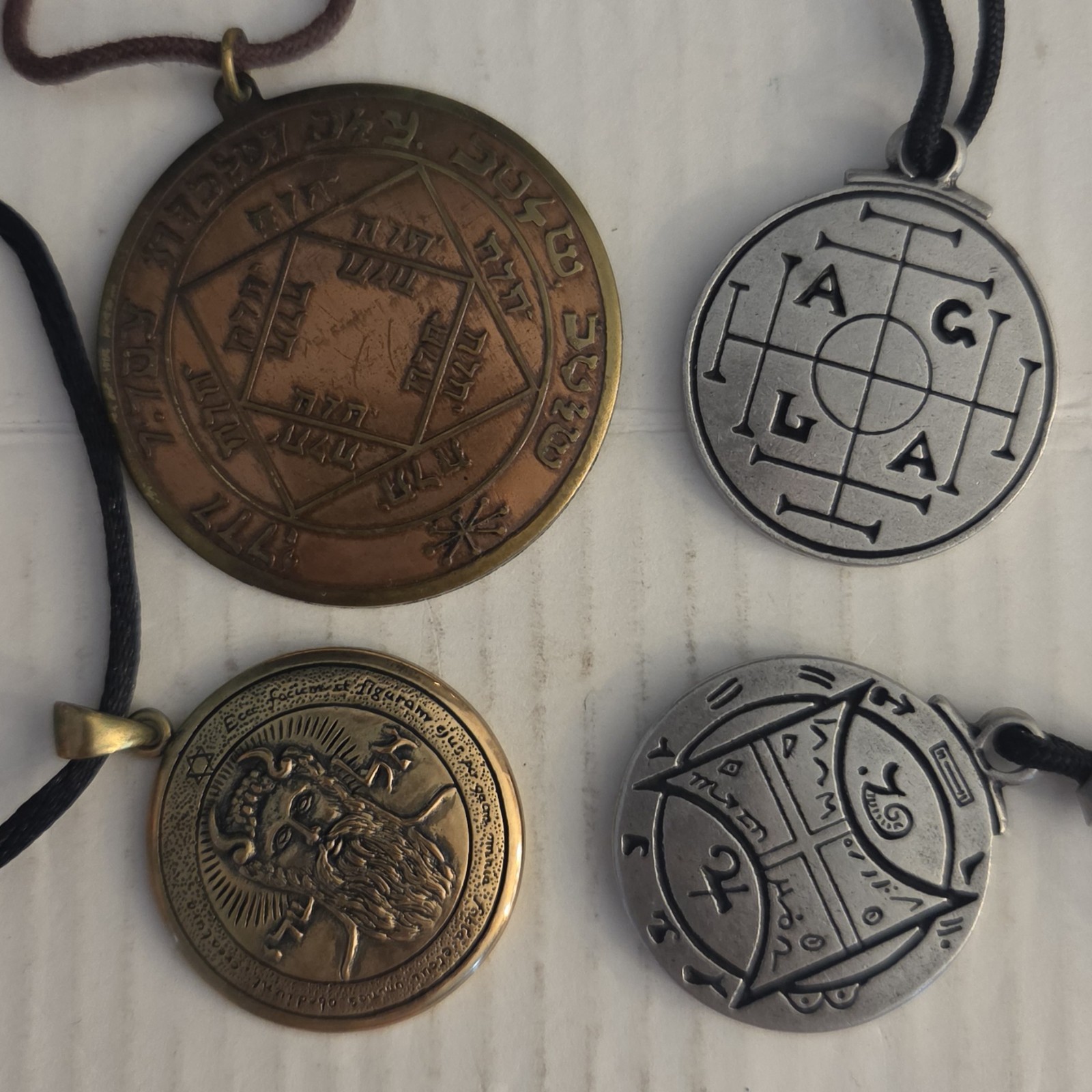 Lot of 4 Antique-Style Necklaces with Pendants/Talisman Sold AS SHOWN Lot.1I