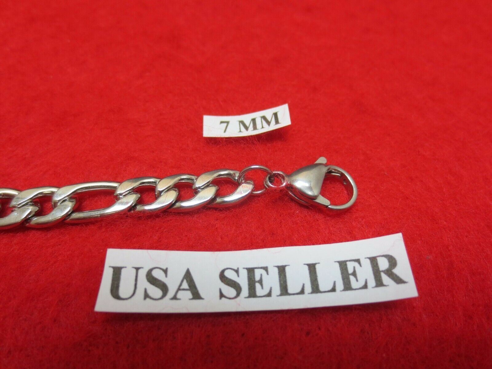26″ Mens,Womens, 7mm Stainless Steel Silver Figaro Rope Chain Necklace