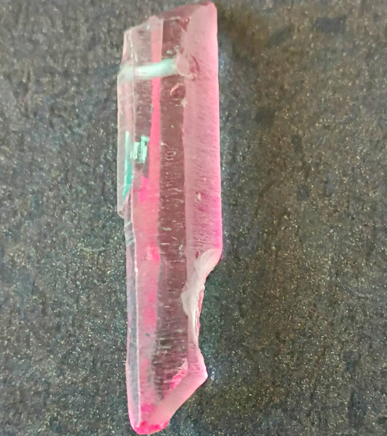 Pink & Green Natural Crystal Point Tourmaline Natural Point Shape Single Pendant