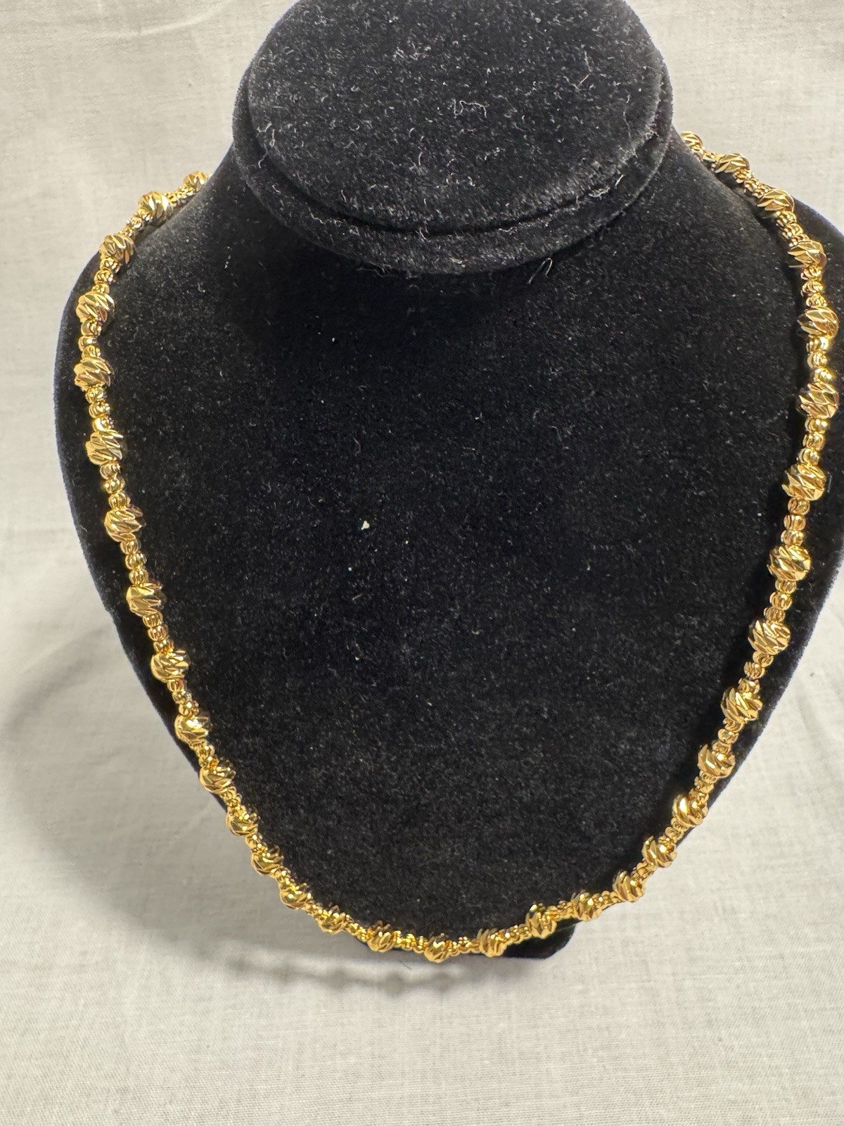Gold brass plated moon cut Chain Necklace Lobster Closure