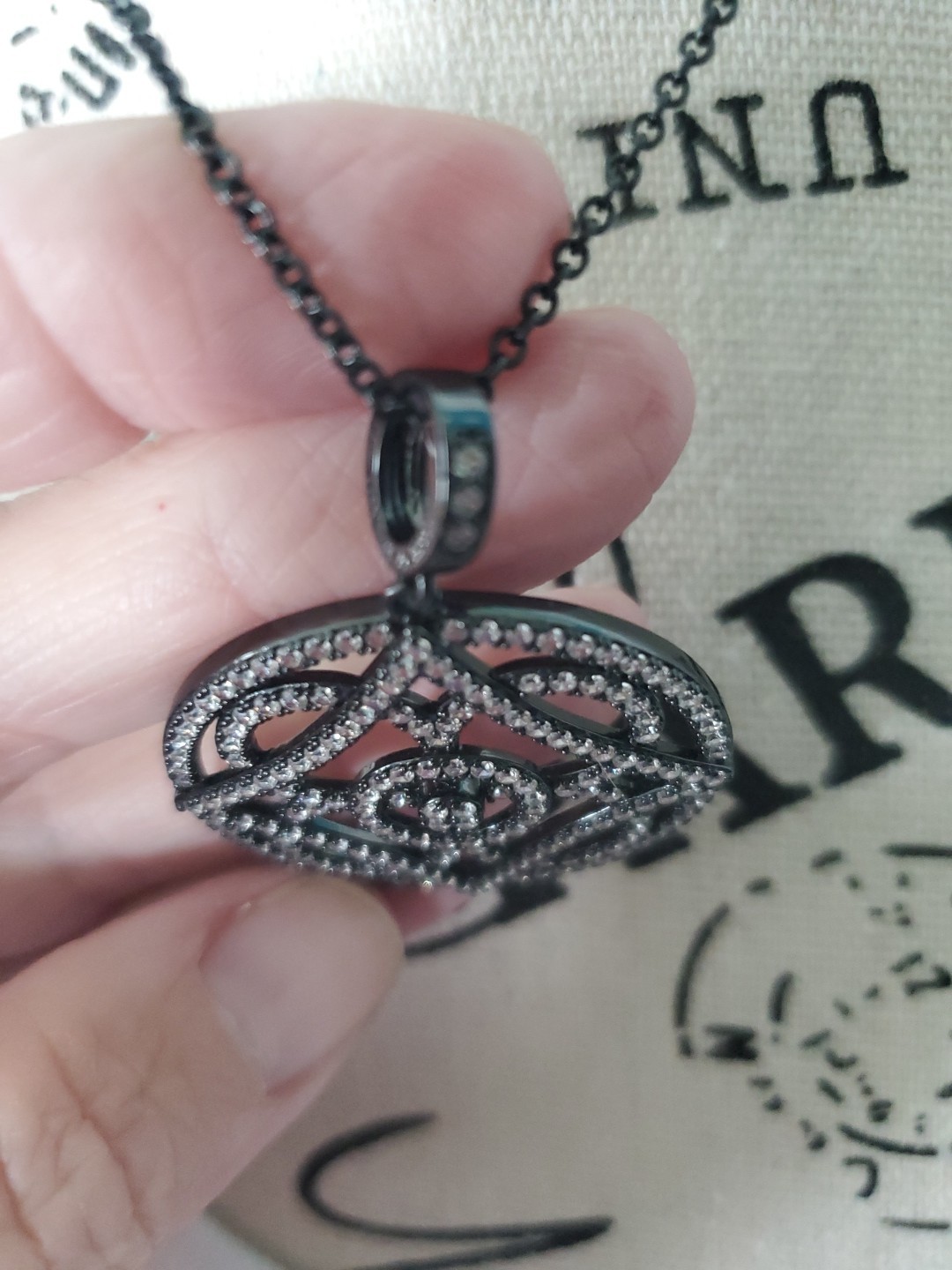 Diamonique Jennifer Miller Black Necklace