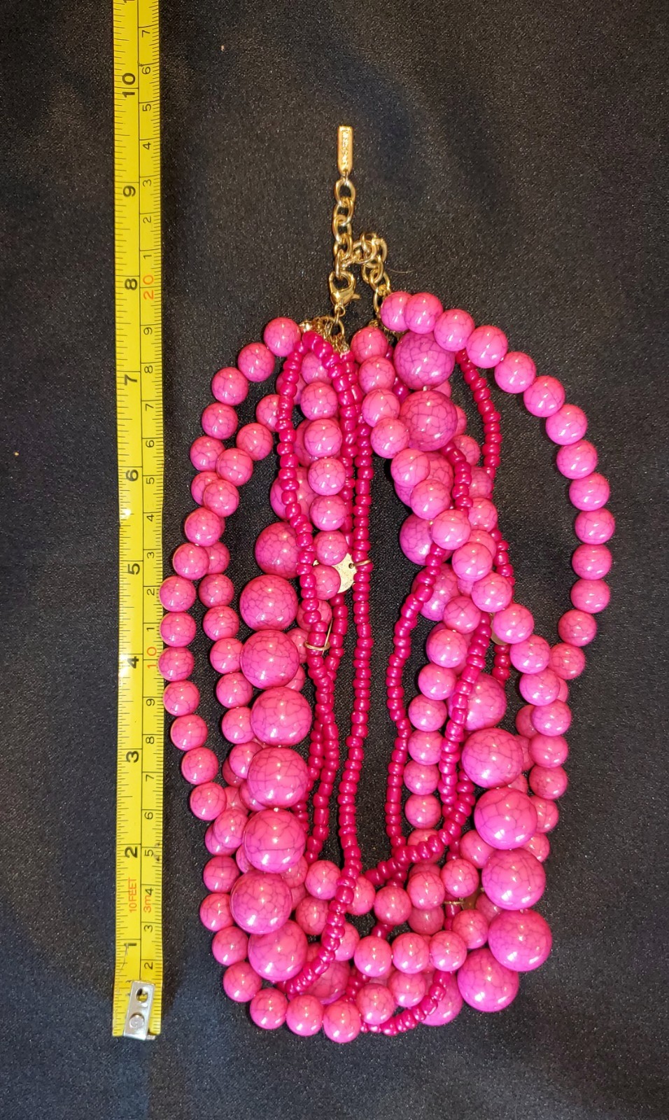 Sugarfix Coquette Magenta Hot Pink Beads Multiple Strands, Various Sizes