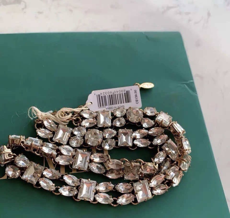 NEW NWT Club Monaco mixed crystal rhinestone Statement collar Choker necklace