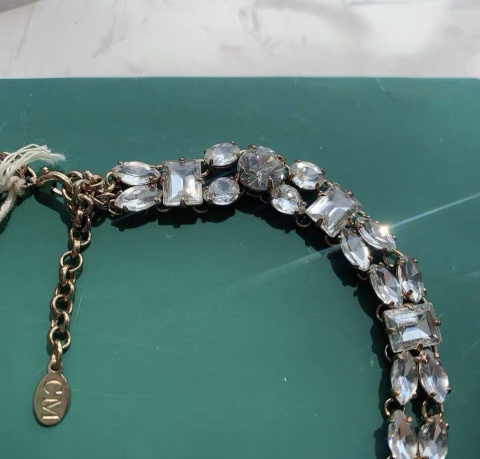 NEW NWT Club Monaco mixed crystal rhinestone Statement collar Choker necklace