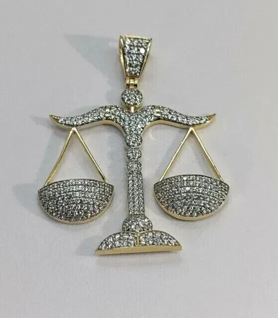 Round Cut Simulated Diamond Gorgeous Unisex Pendant In 14k Yellow Gold Plated