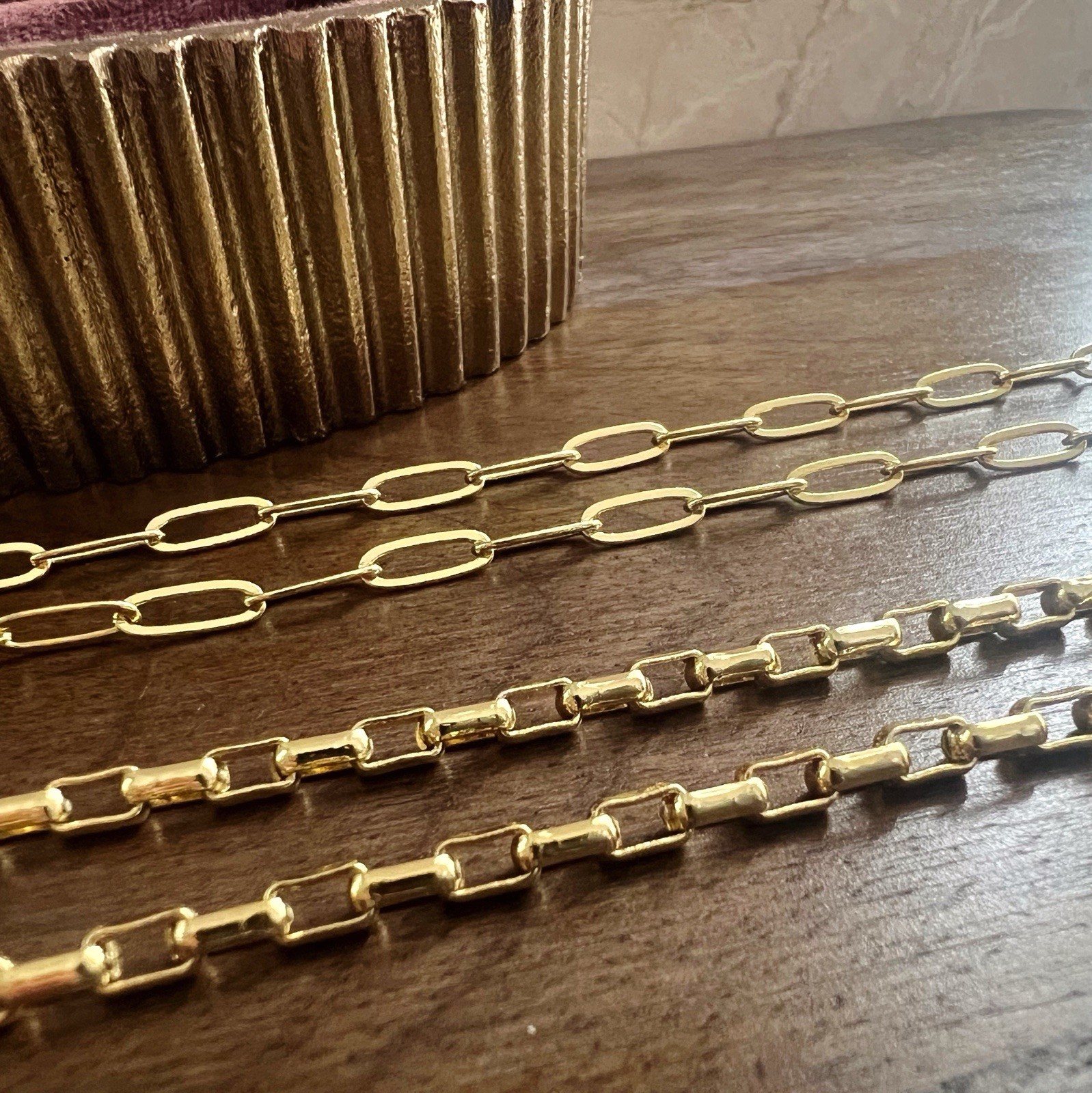 Gold Filled Carabiner Necklace Paperclip or Box Chain Charm Holder No Extender