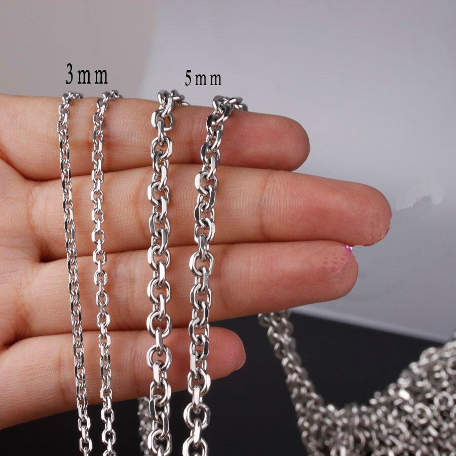 Lots Silver 2/3/4/5mm Stainless Steel Bulk Factory Wholesale Round Rolo Chain