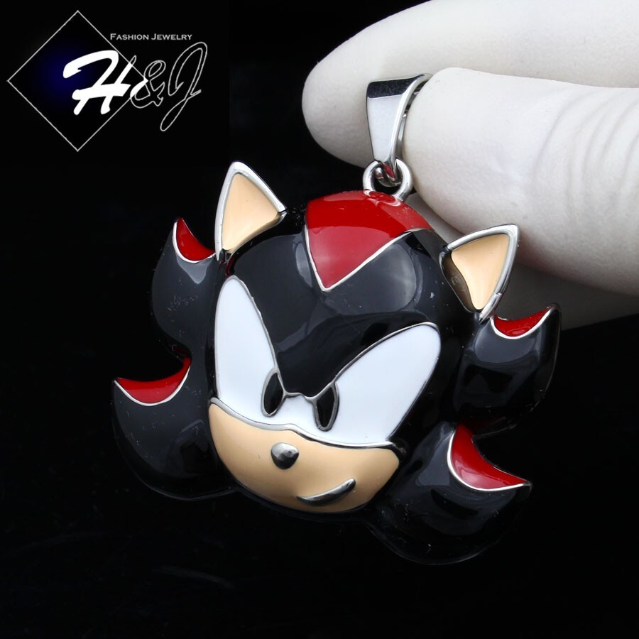 MEN Stainless Steel Black/Red 3D HIPHOP SHADOW Cartoon Pendant*P153