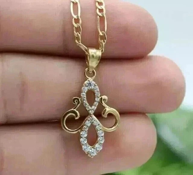 14K Yellow Gold Plated 2.30Ct Round Cut Simulated Diamond Women’s Pretty Pendant