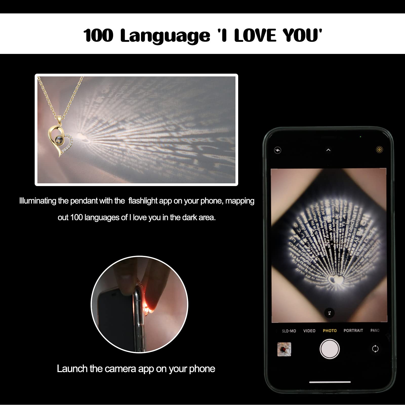 Hicarer Necklace Gift for Girlfriend Women I Love You as pictures shown, Gold