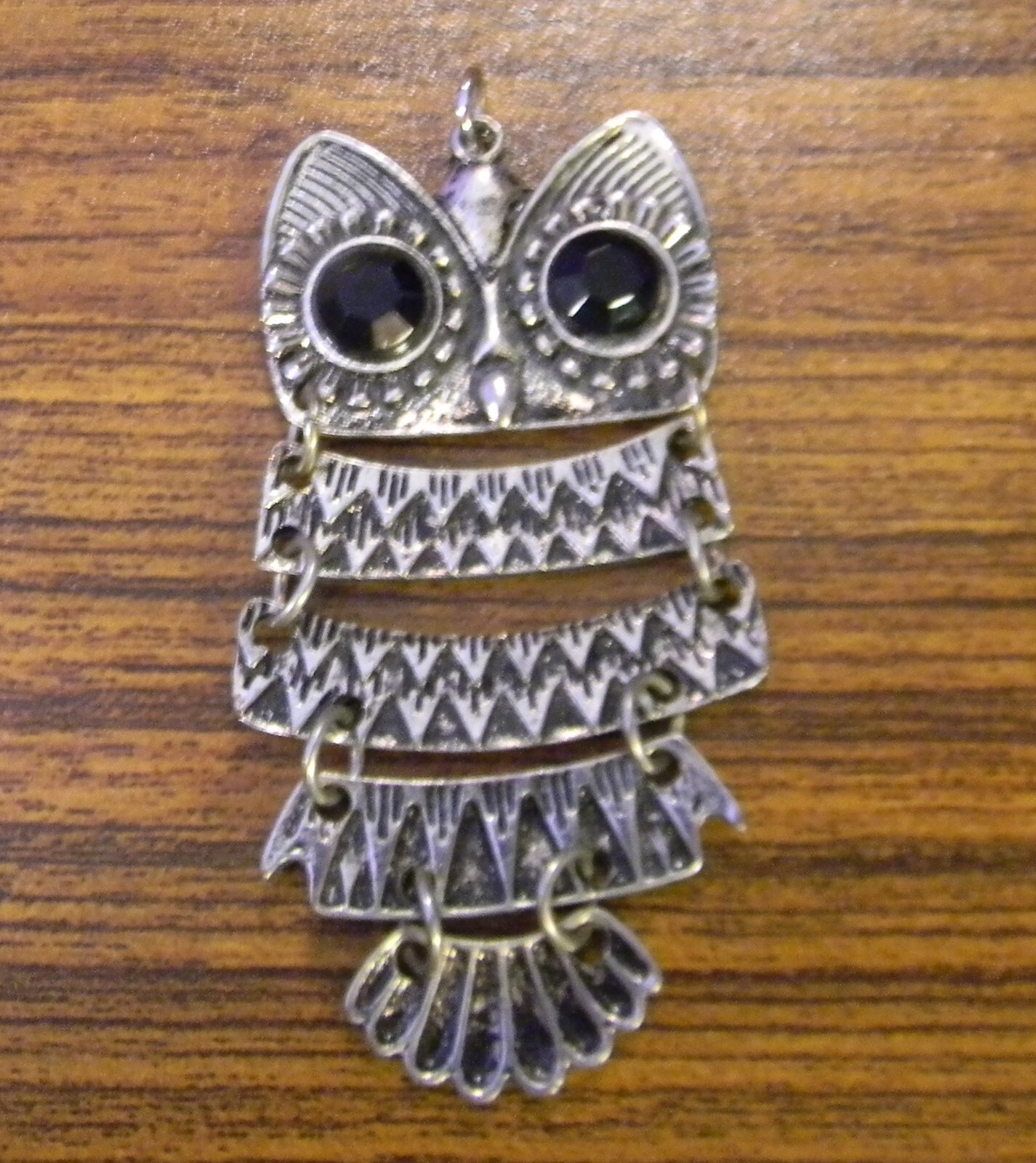 Fold-Over Silver-Tone Pendant ~ GREAT HORNED OWL – 26