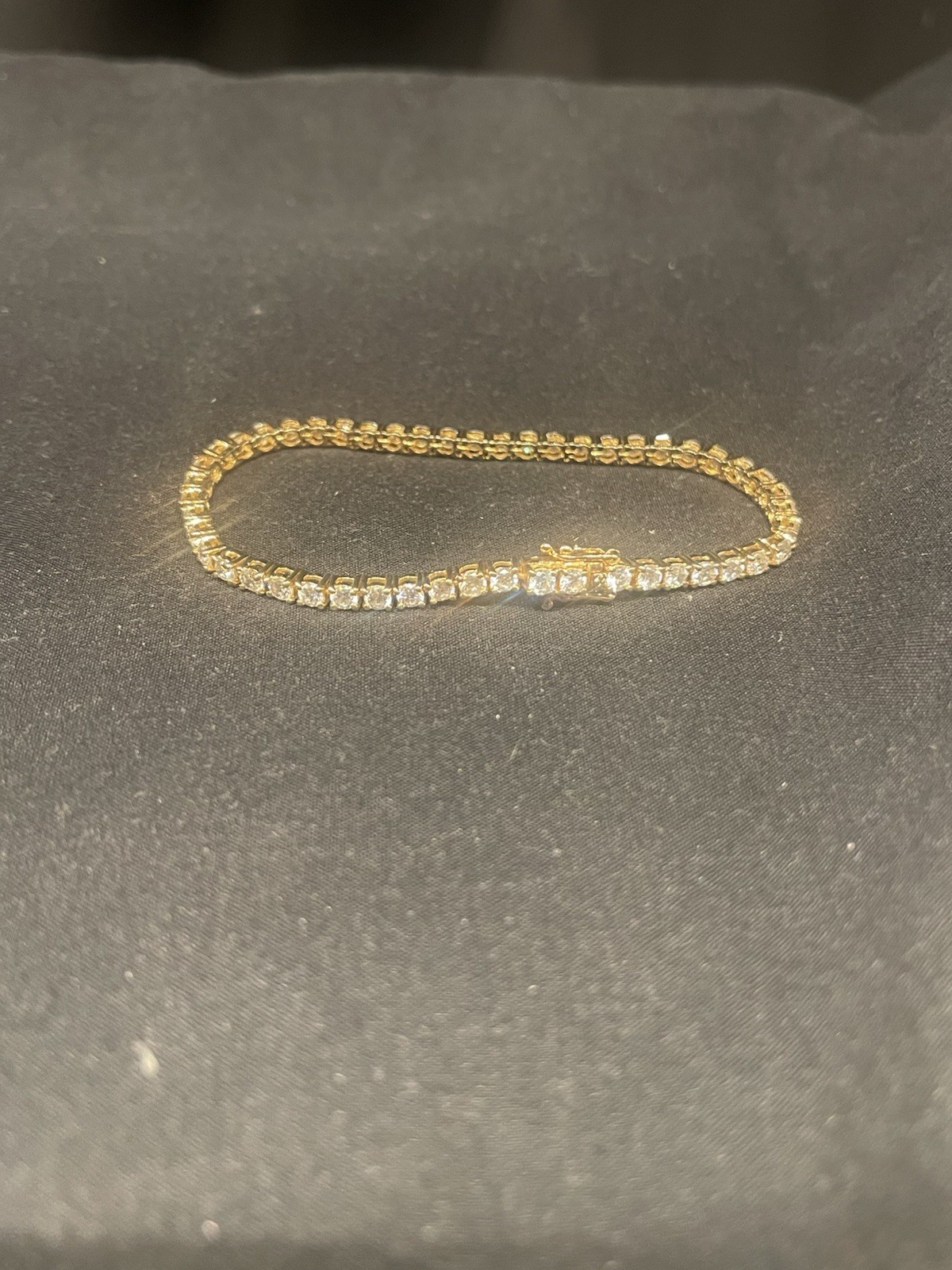 Elegant Sterling Silver 925 Bracelet with Sparkling Stones – 10g, 7.5 Inches