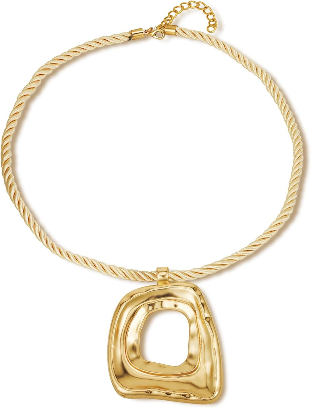 Chunky Gold Statement Necklaces Large Pendant Necklace Big Square Pendant Chunky