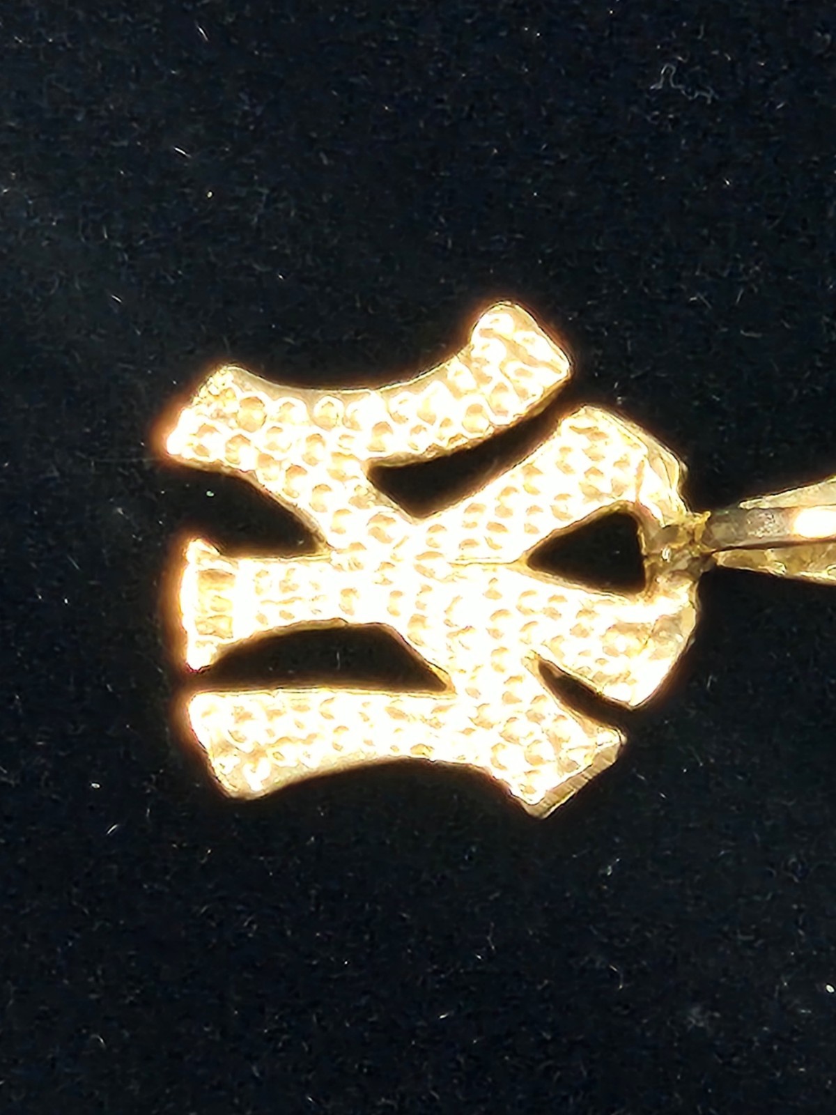Gold 14 K Gold NY Letter Charm Pendant, Letter Shape Sports Theme Weights1 Gram