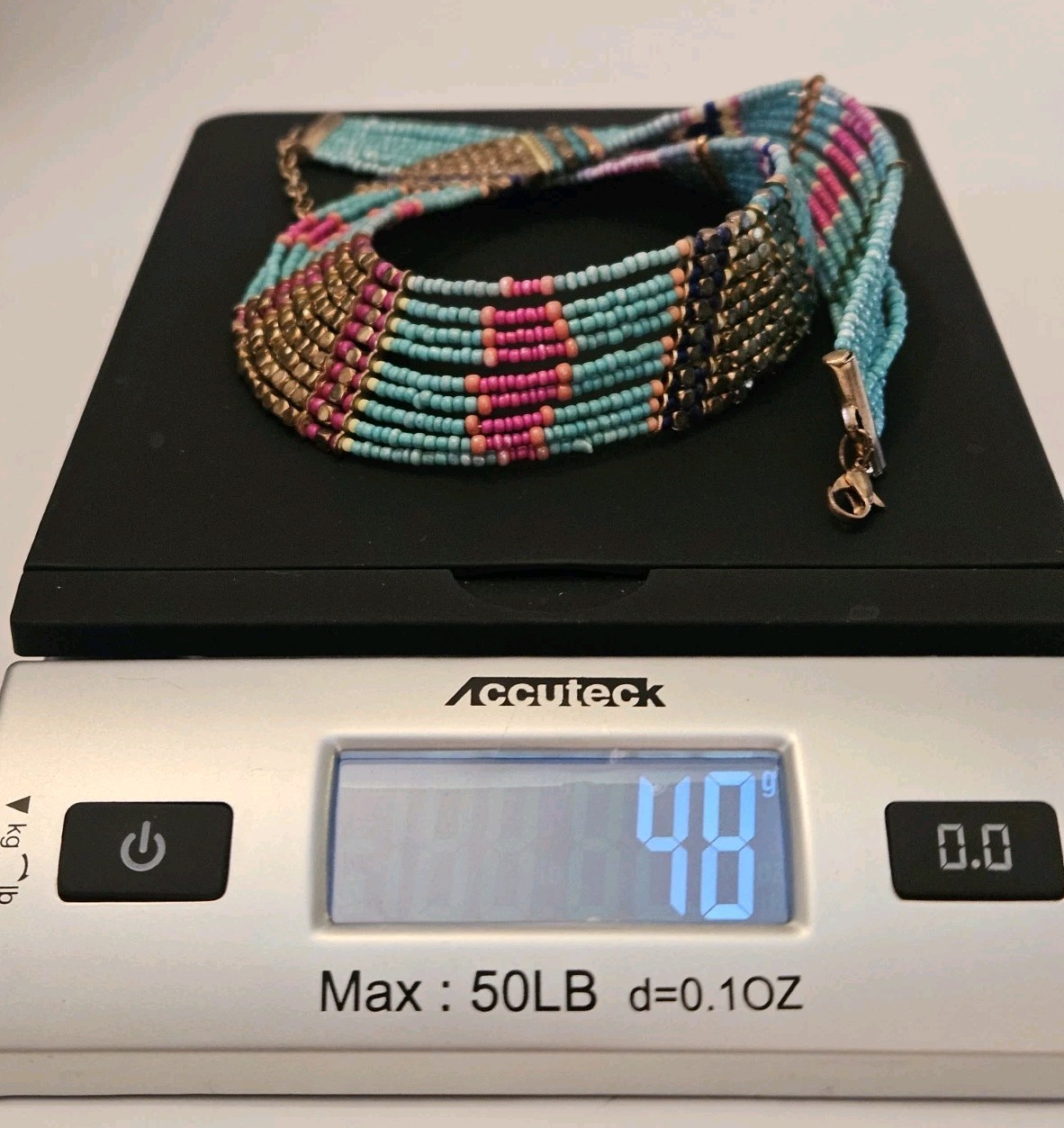 Handmade Seed Bead Multi-strand Collar Necklace Multicolor Boho Ethnic Statement