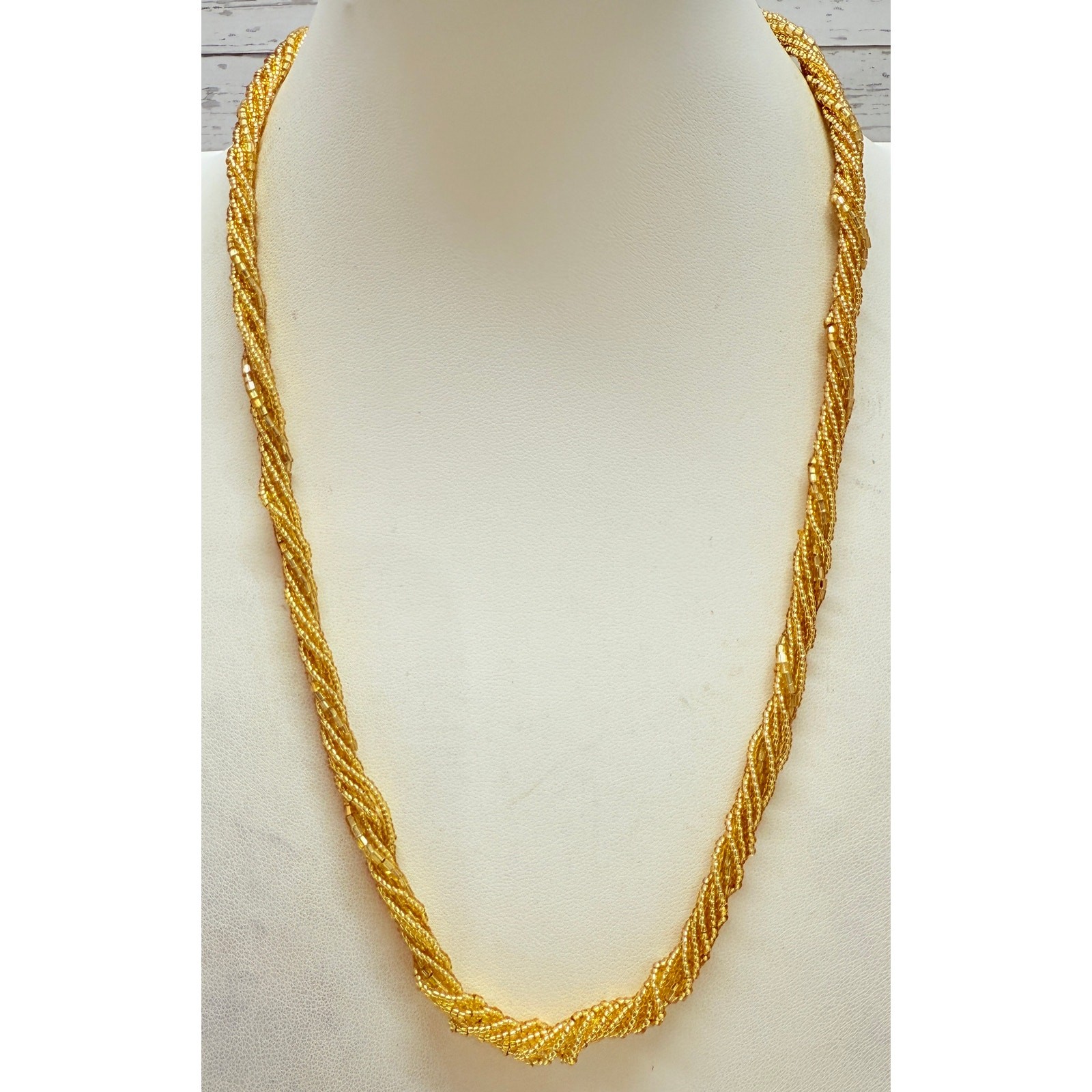 NWOT Italian Murano Glass Gold Tone Beaded Chain Necklace