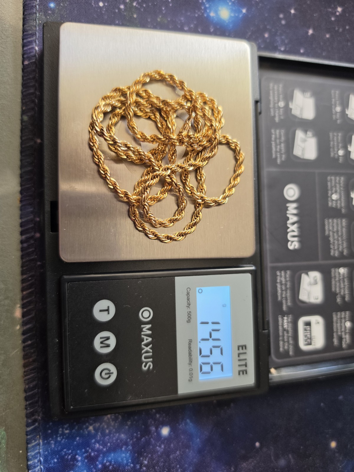VTG 14K Gold Filled 24″ Rope Chain Necklace Unisex 2.1 mm