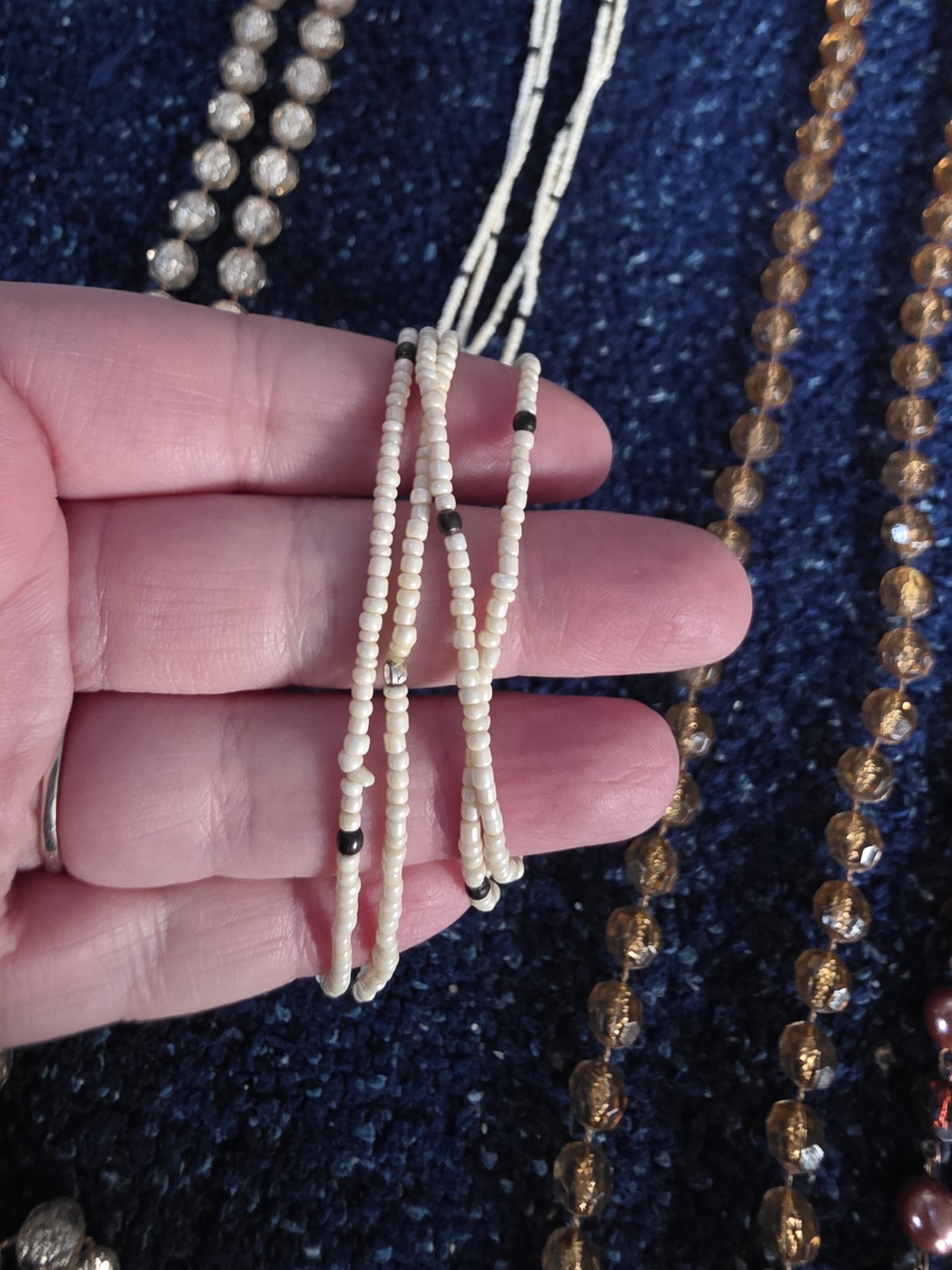 A mix bundle of vintage bead necklaces Good condition see description