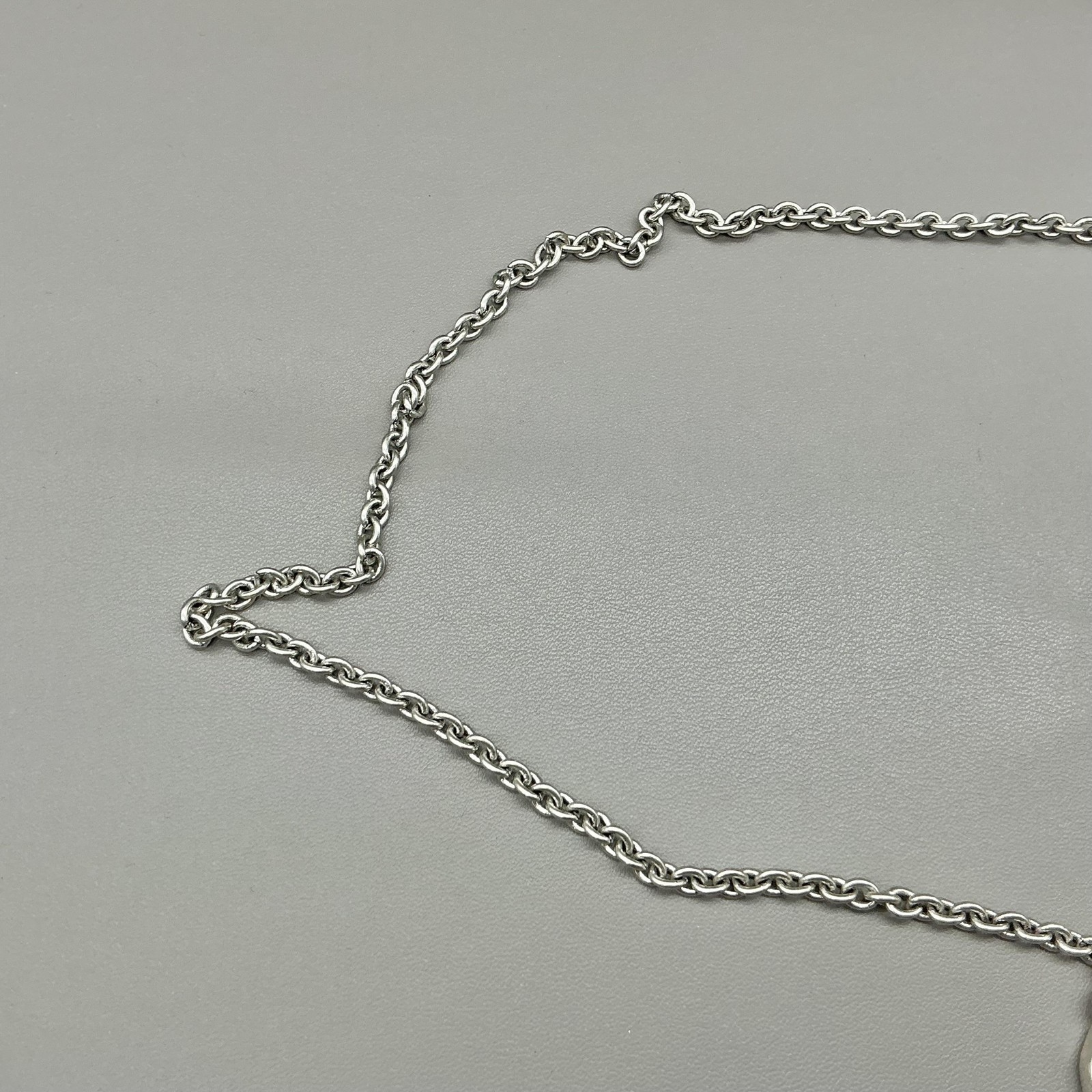 Necklace Silver Tone Rectangle Pendant Lariat Y-Drop Womens Statement Jewelry