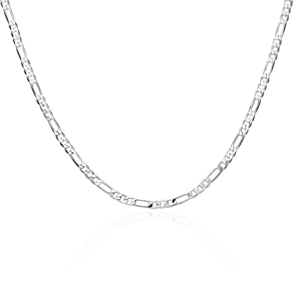 Figaro 40-75cm 925 Silver 4mm Chain Necklace for Women, Men