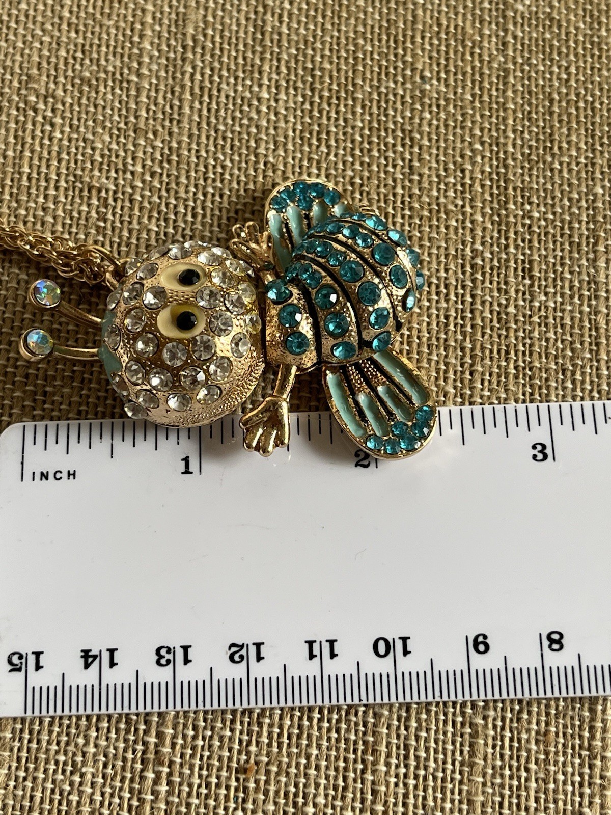 Betsey Johnson Turquoise Whimsical Articulated Bee Necklace