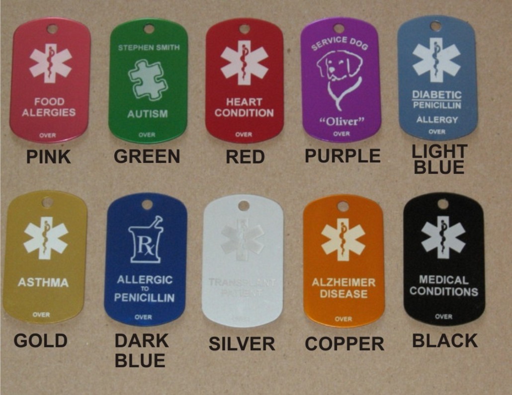 Custom Engraved Personalized Medical Alert ID Dog Tag