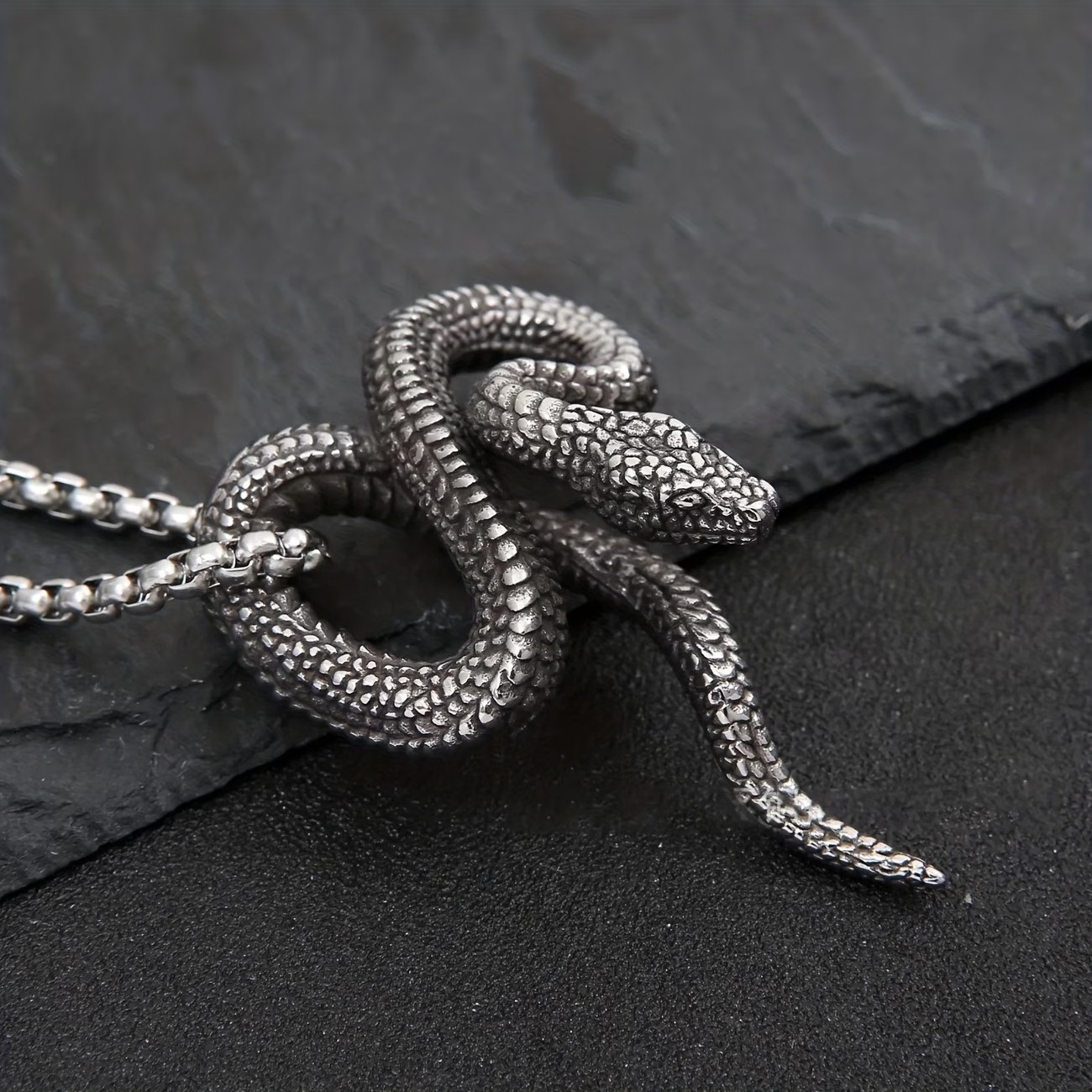 925 Sterling Silver Charm New Fashion Jewelry King Cobra Snake Pendant Necklace