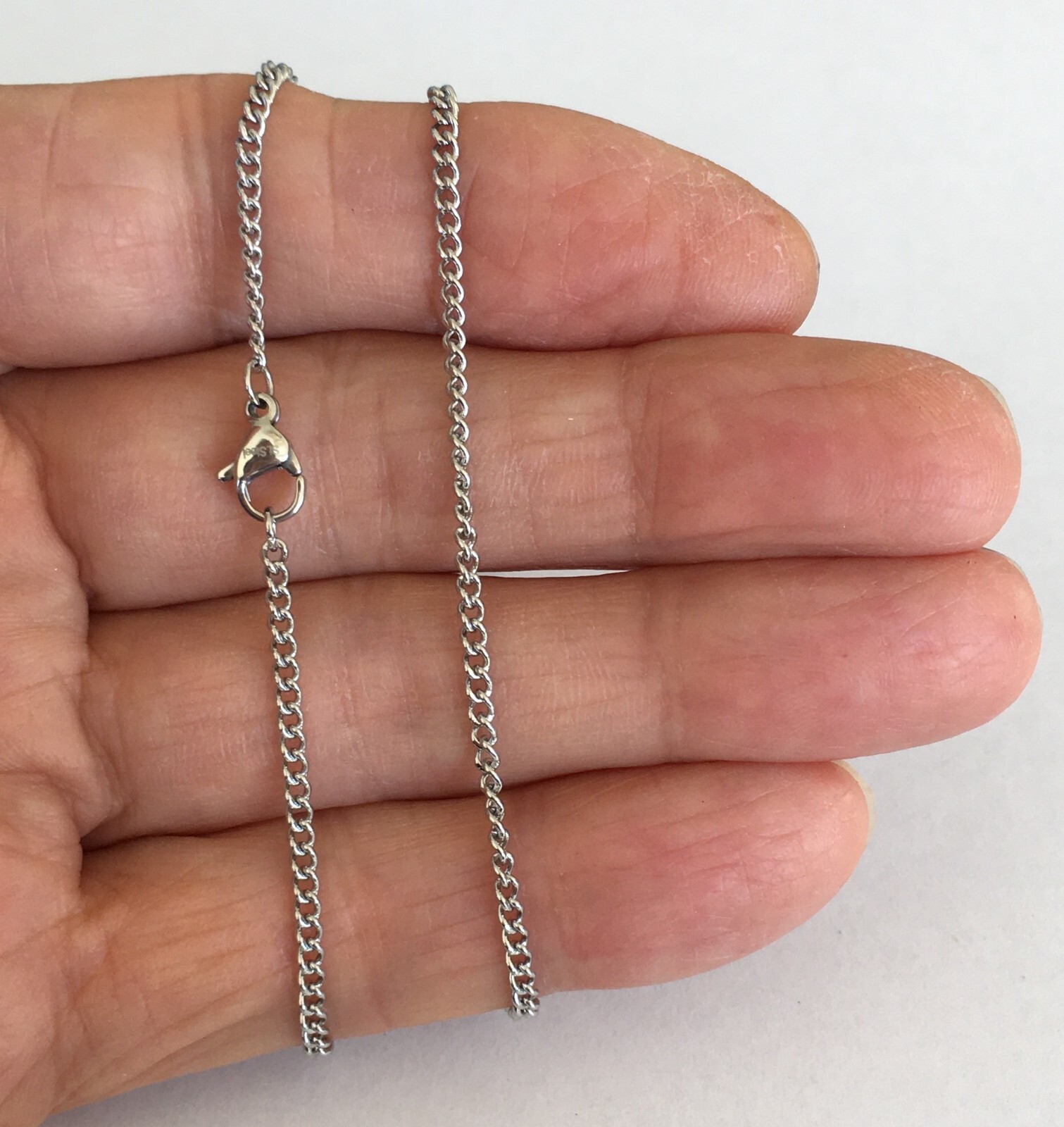 Stainless Steel 2mm Curb chain 316L size choice 18, 20, 22, 24, 26″