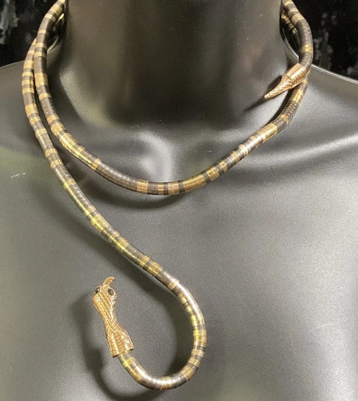 Bendable Silver, Black, Gold Snake Necklace Choker Steam Punk Posable Adjustable