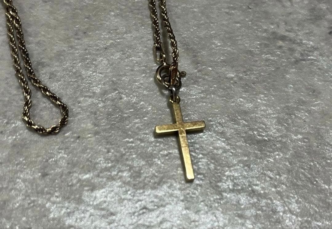9k 9ct Cross Necklace, Vintage, By Yojiro Noda